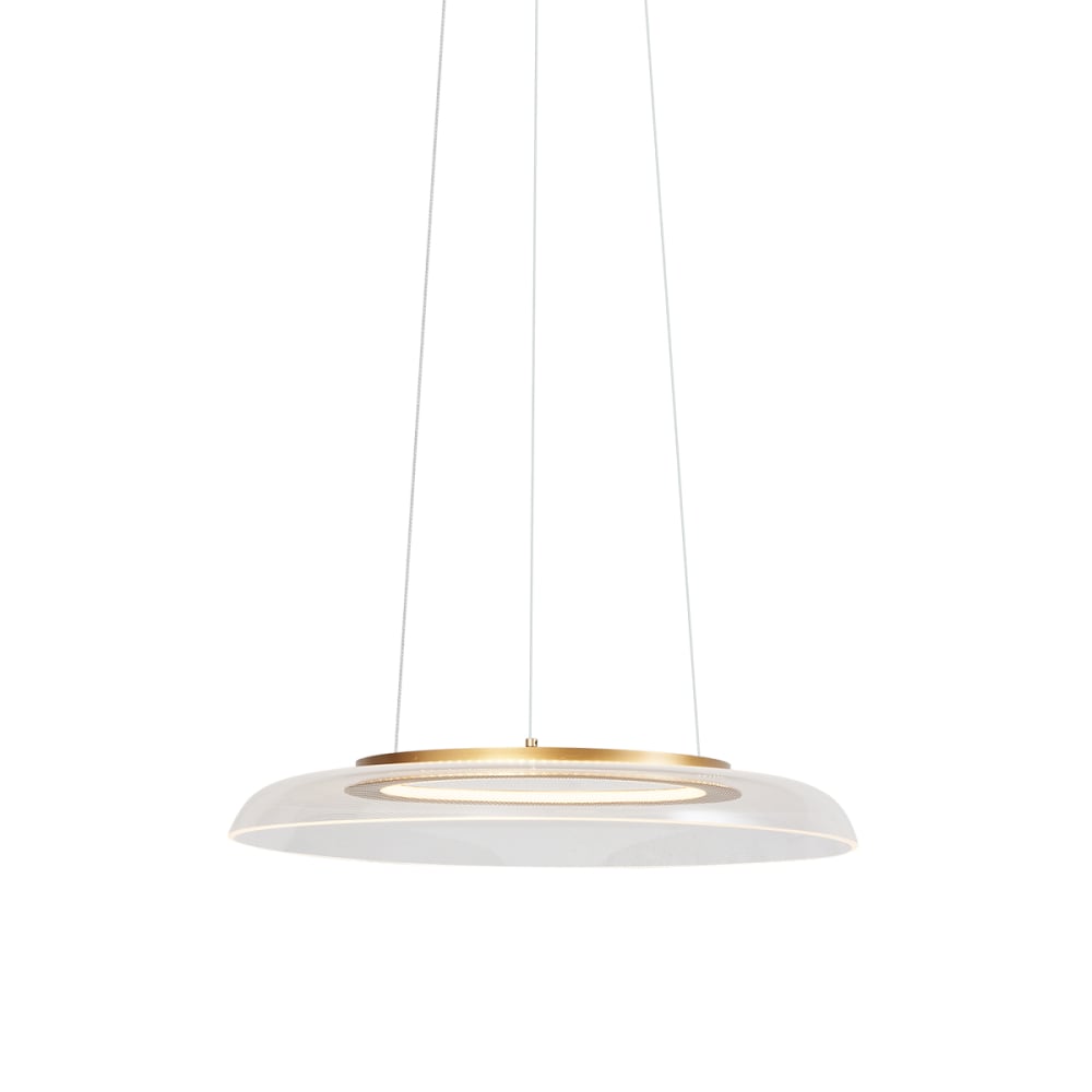 Suspension design dorée transparente LED dimmable
