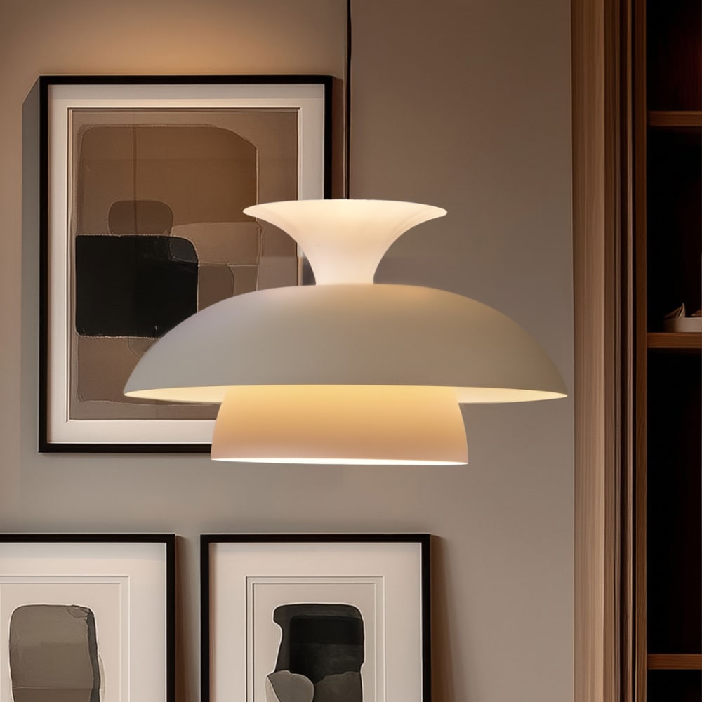 Suspension scandinave beige intérieur blanc — vue 3