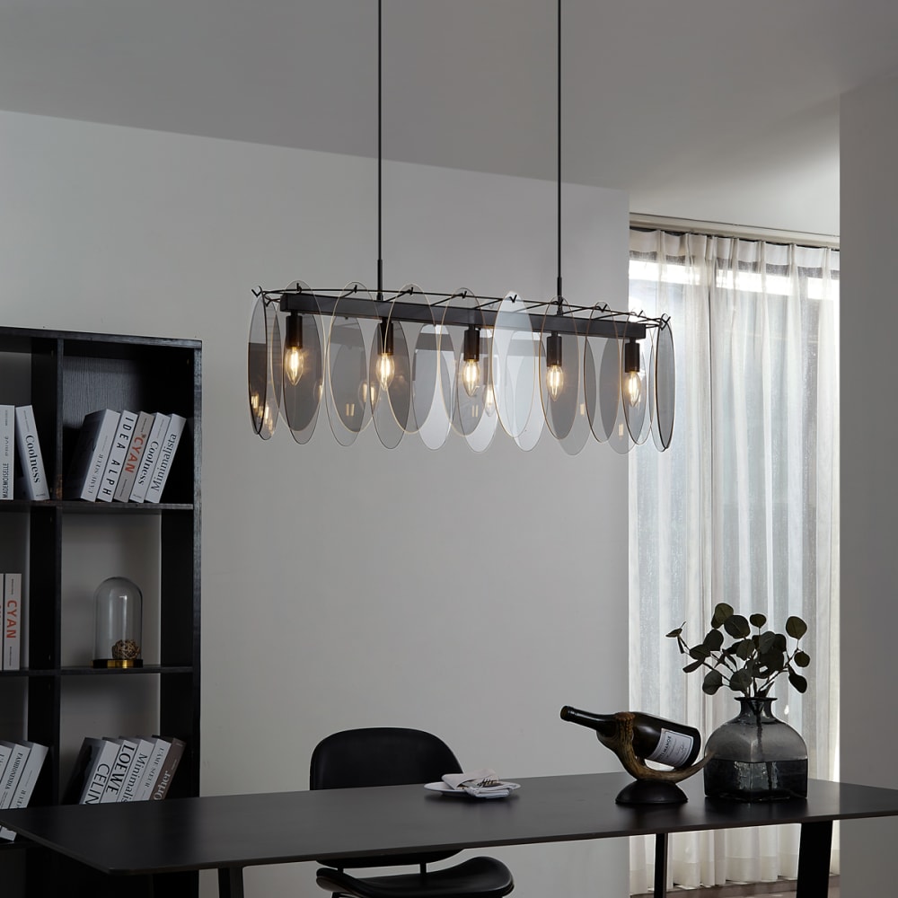 Design Pendelleuchte Schwarz Rauchglas oval - Maisons Du Monde