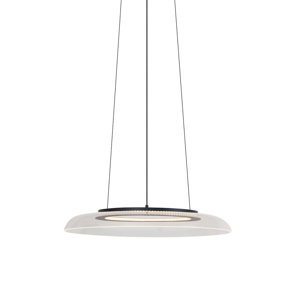 Suspension design noire transparente LED variable