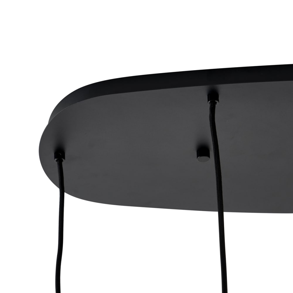 Suspension moderne noire verre fumé — vue 4