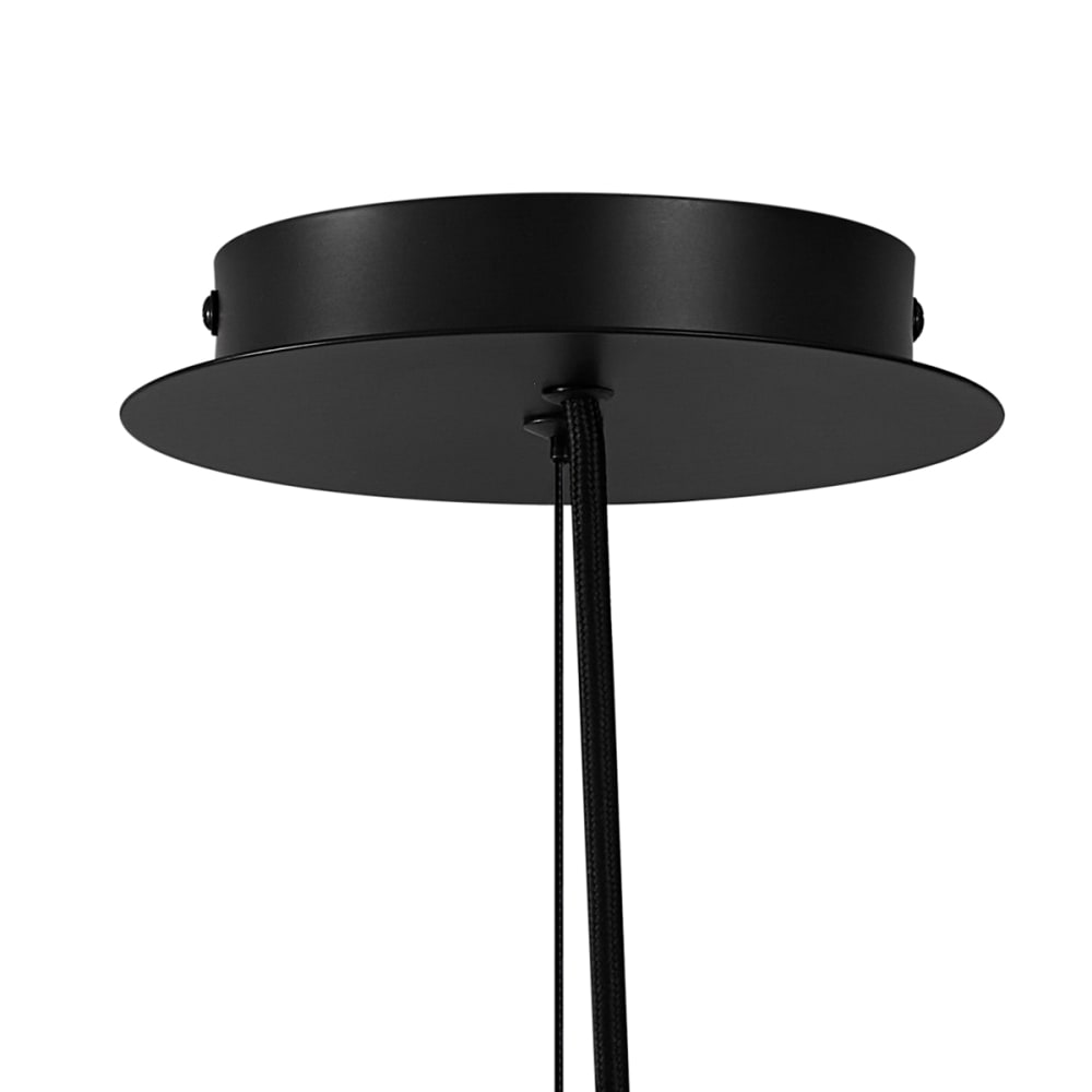 Suspension design noire verre fumé rond 6 lampes — vue 4