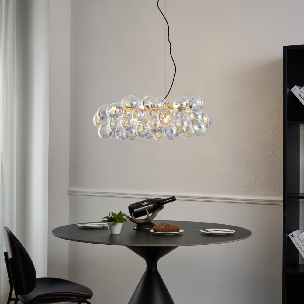 Suspension design dorée verre arc-en-ciel — vue 3