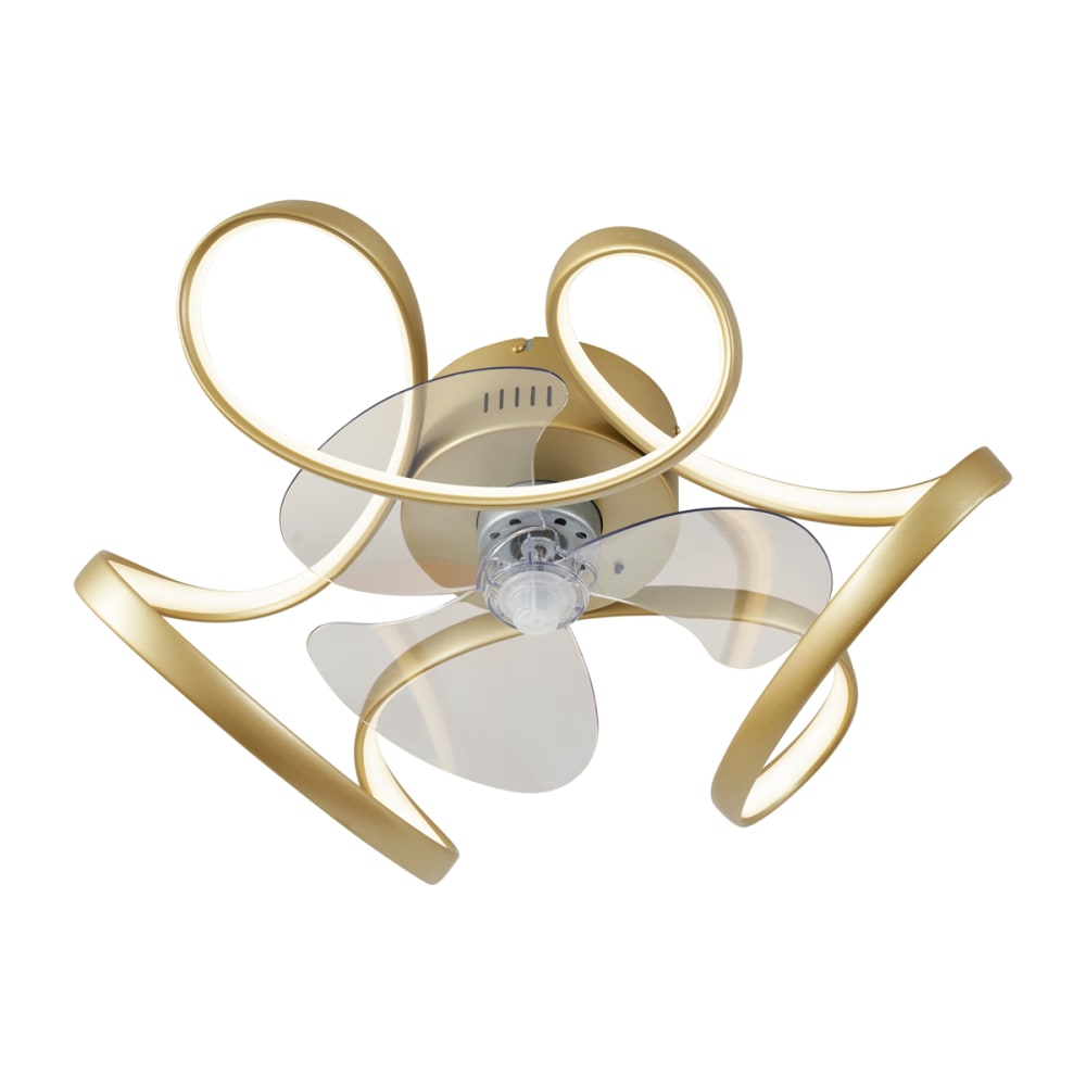 Ventilateur plafond laiton LED dimmable télécommande