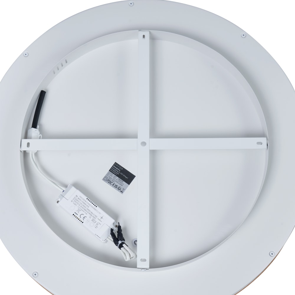 Plafonnier design blanc bois led 60 cm — vue 4