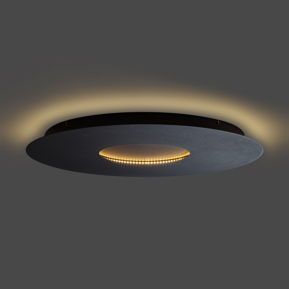 Plafonnier moderne noir led dimmable 60 cm — vue 4