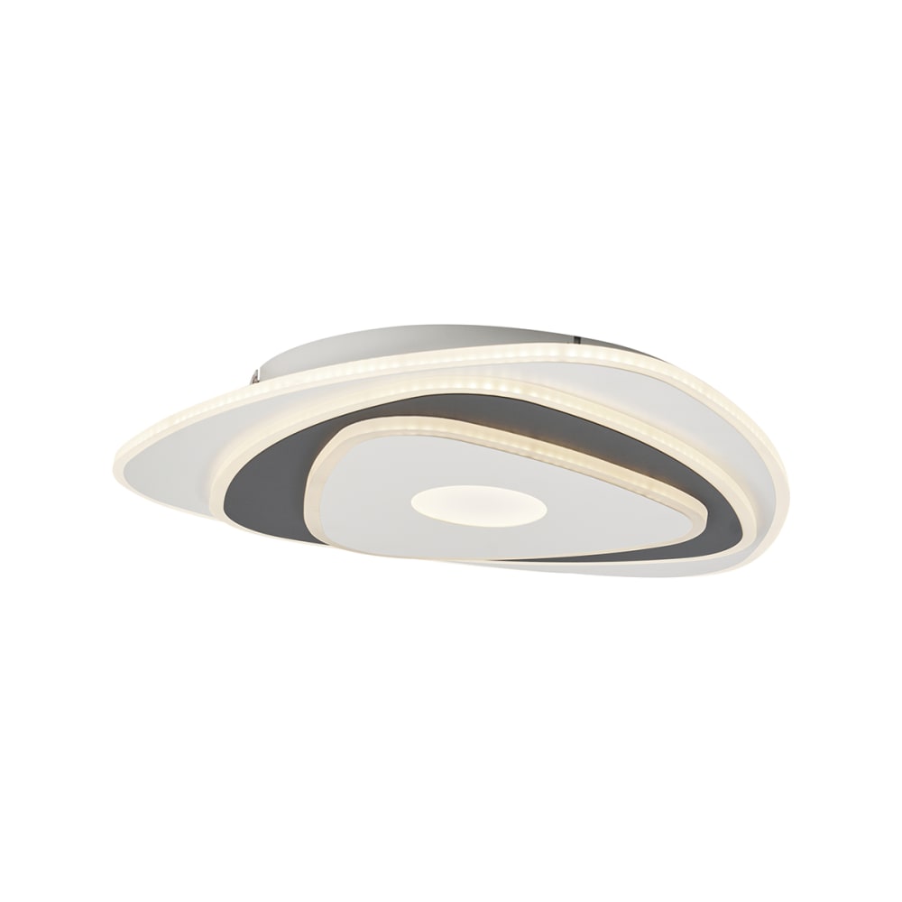 Plafonnier design blanc organique gris LED