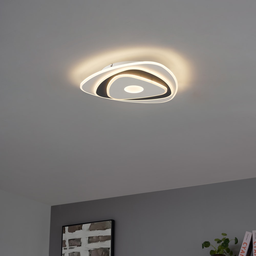 Plafonnier design blanc organique gris led — vue 3