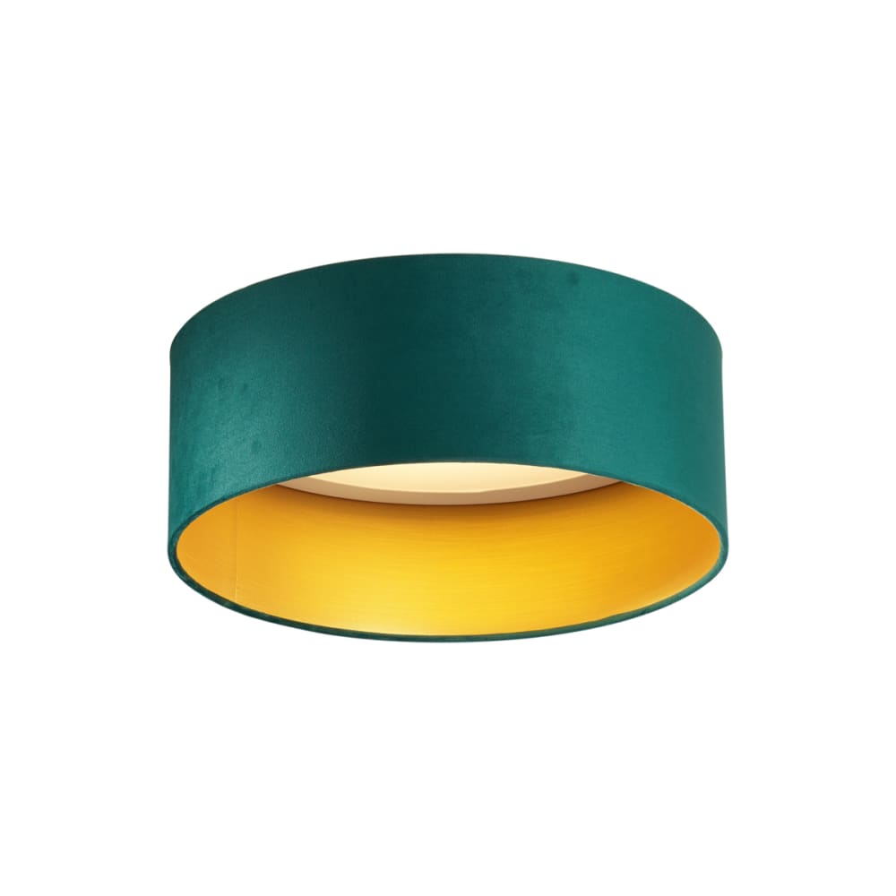 QAZQA Deckenleuchte Grün Samt 40cm LED style modern Grün Samt