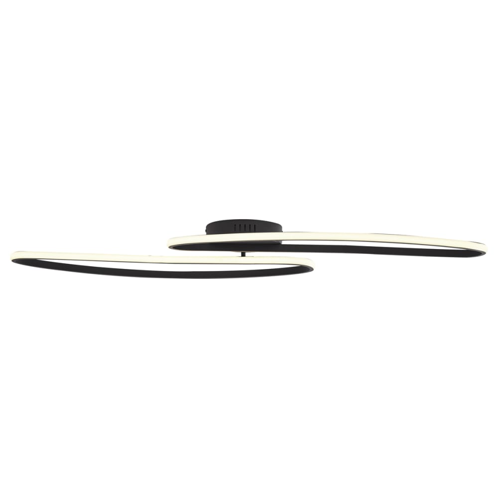 Plafonnier design noir led dimmable 100 cm — vue 3