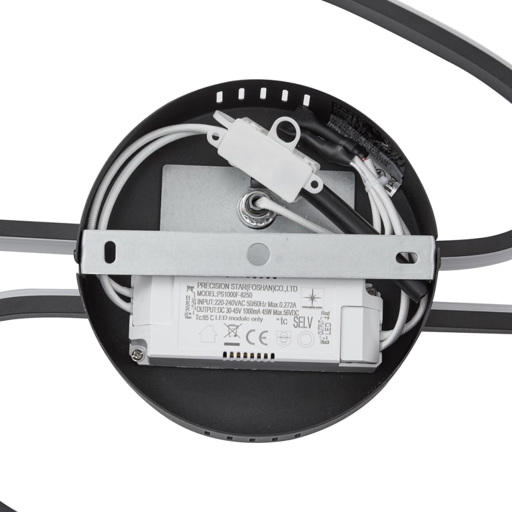 Plafonnier design noir led dimmable 100 cm — vue 4