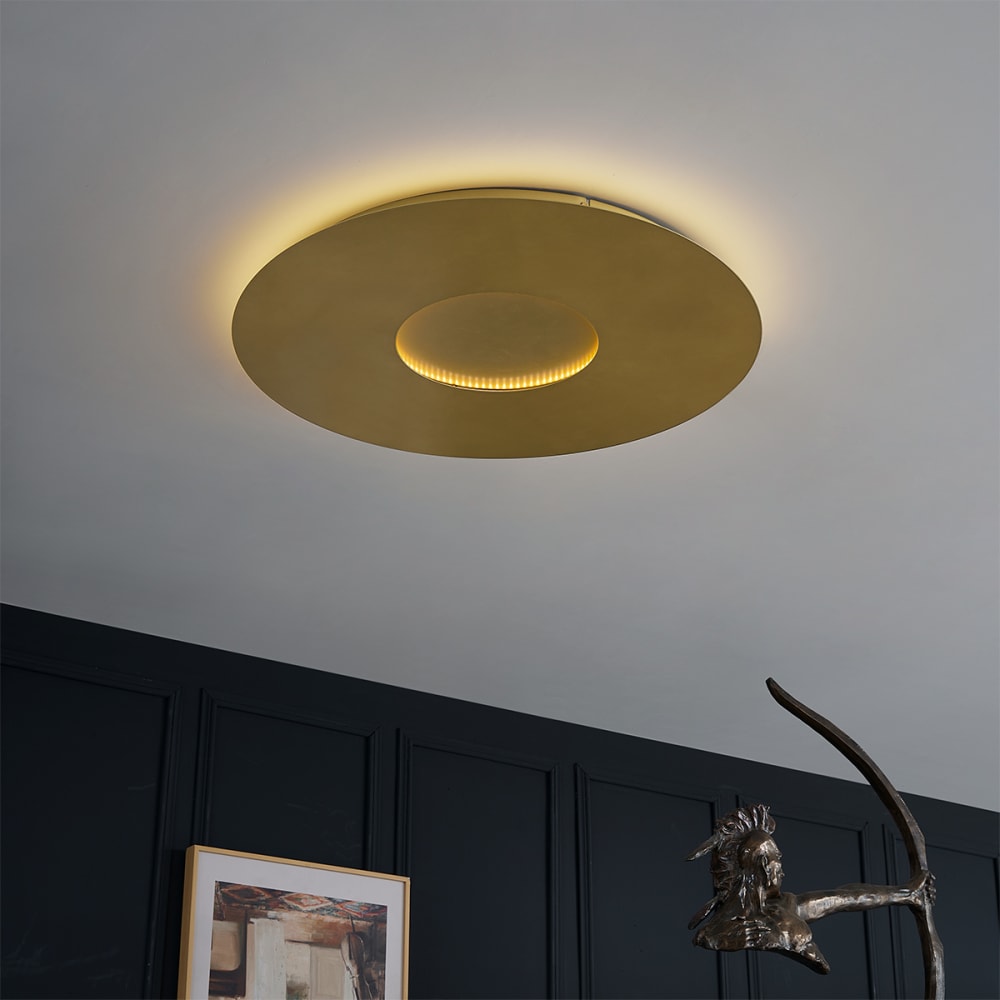 Plafonnier moderne or led dimmable 60 cm — vue 3