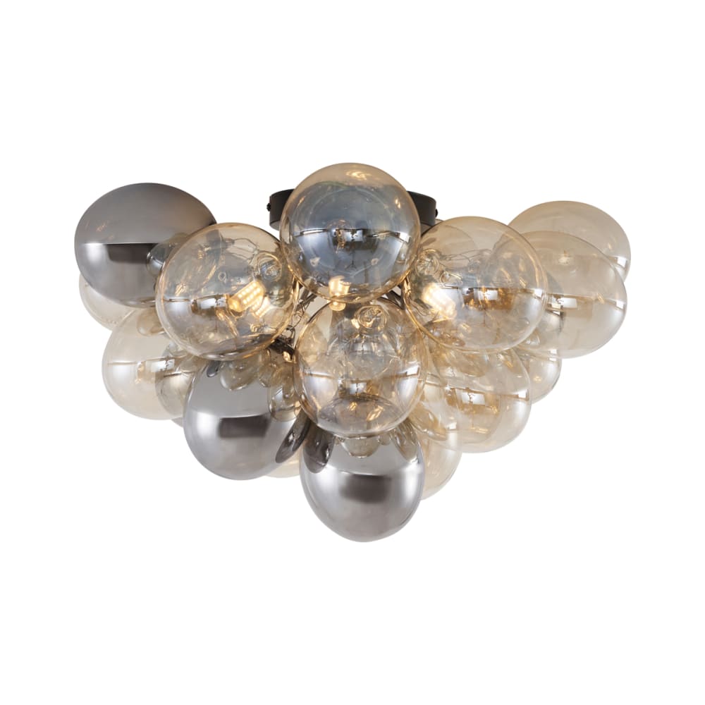 Plafonnier design noir verre ambré fumé — vue 3