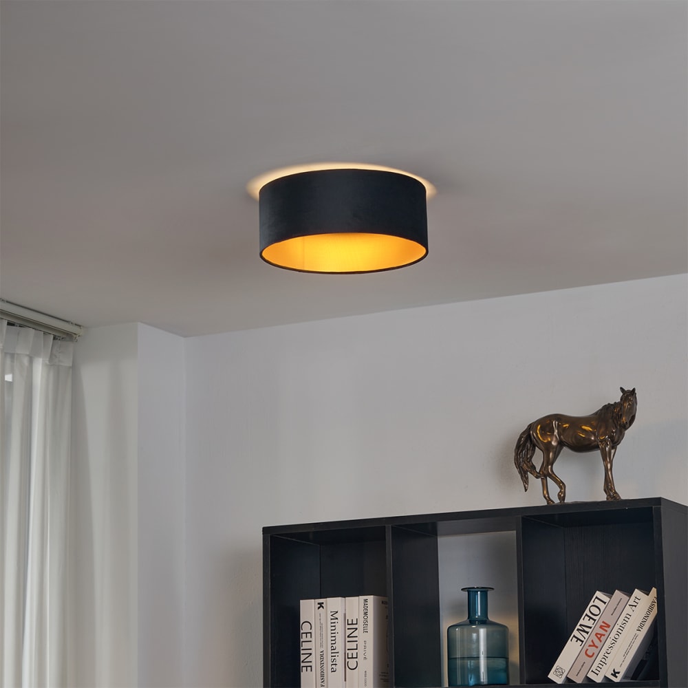 Plafonnier moderne velours noir led 40 cm — vue 3