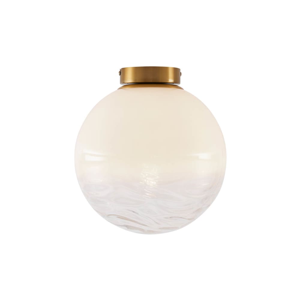 Plafonnier design laiton verre blanc — vue 3