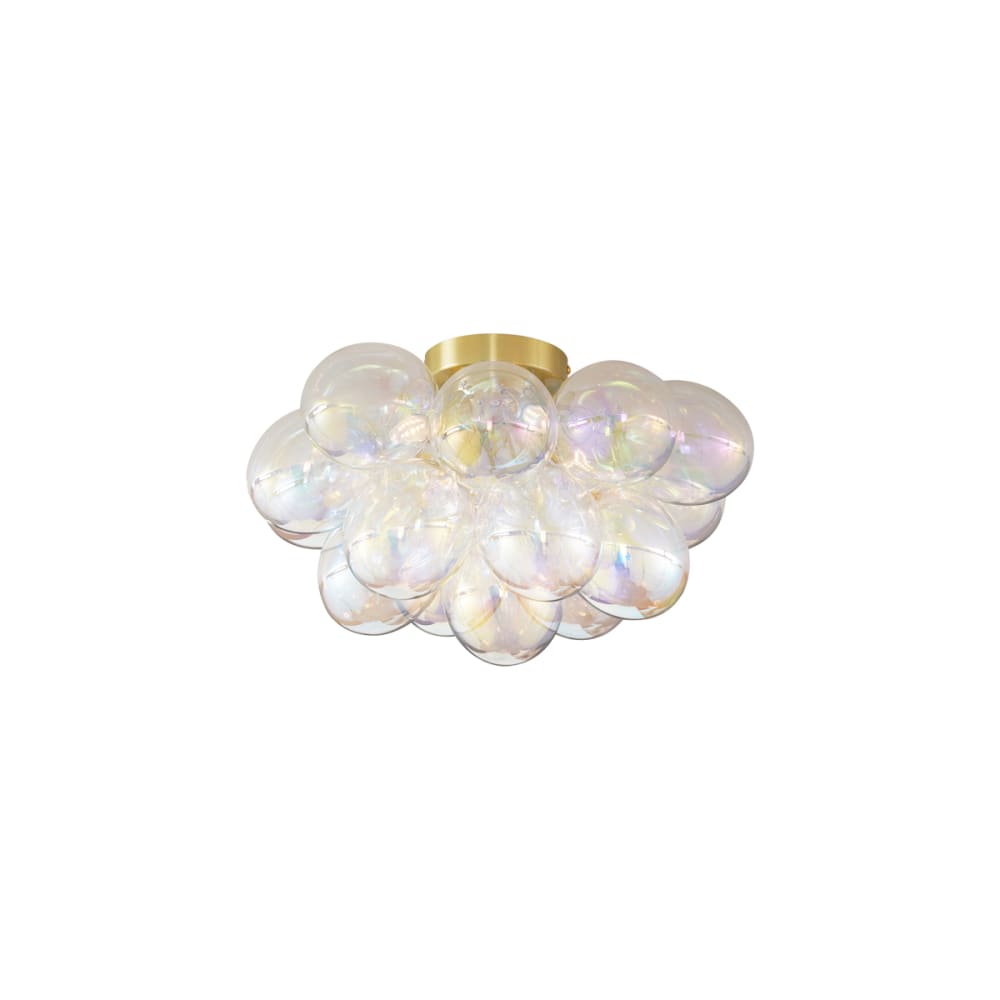 QAZQA Deckenleuchte Messing mit Regenbogenglas style modern Gold