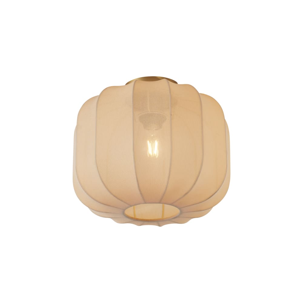 QAZQA Japandi Deckenleuchte Gold beiger Schirm style modern - Stoff