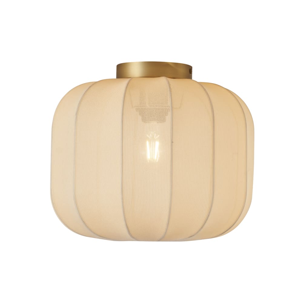 Plafonnier japandi doré abat-jour beige — vue 3