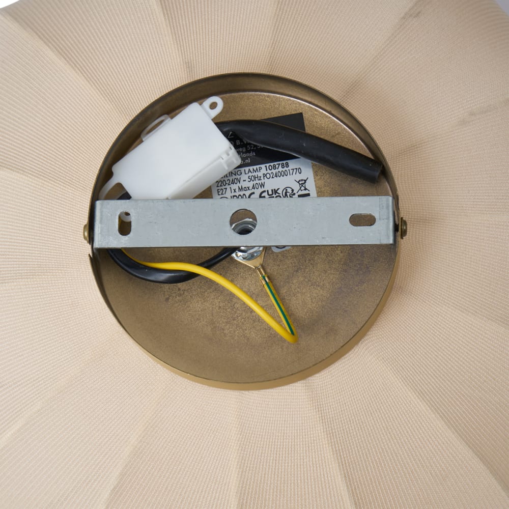 Plafonnier japandi doré abat-jour beige — vue 4