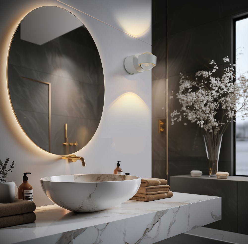 Applique murale design blanche led ip44 — vue 3