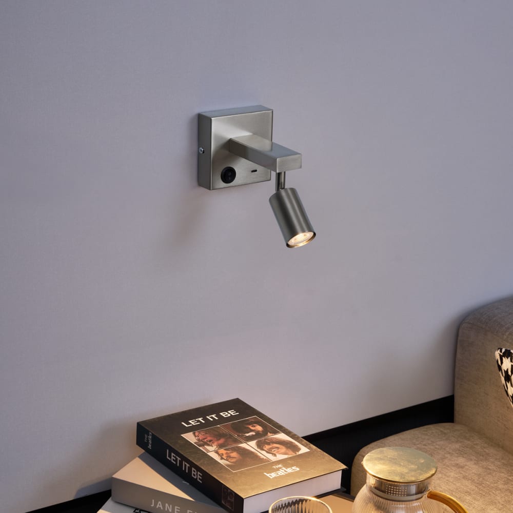 Applique murale moderne acier usb-c inclinable — vue 3