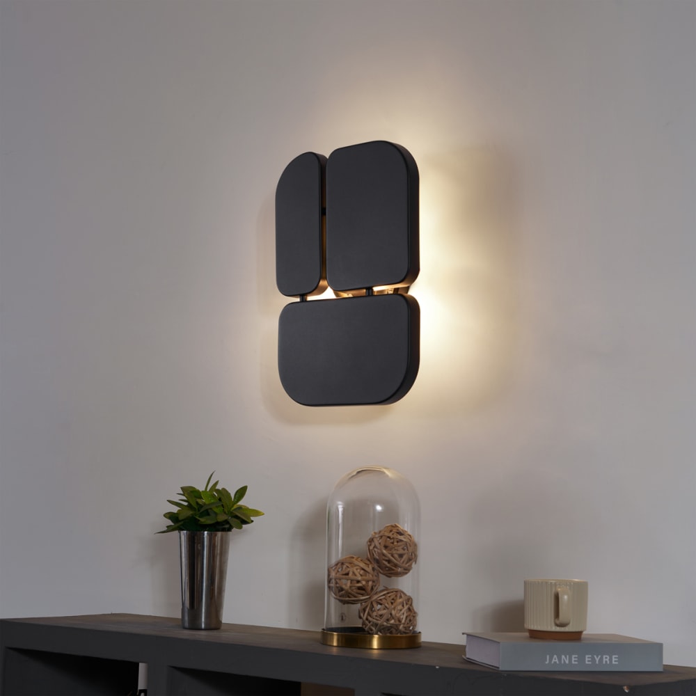 Applique murale design noire 3 lampes — vue 3