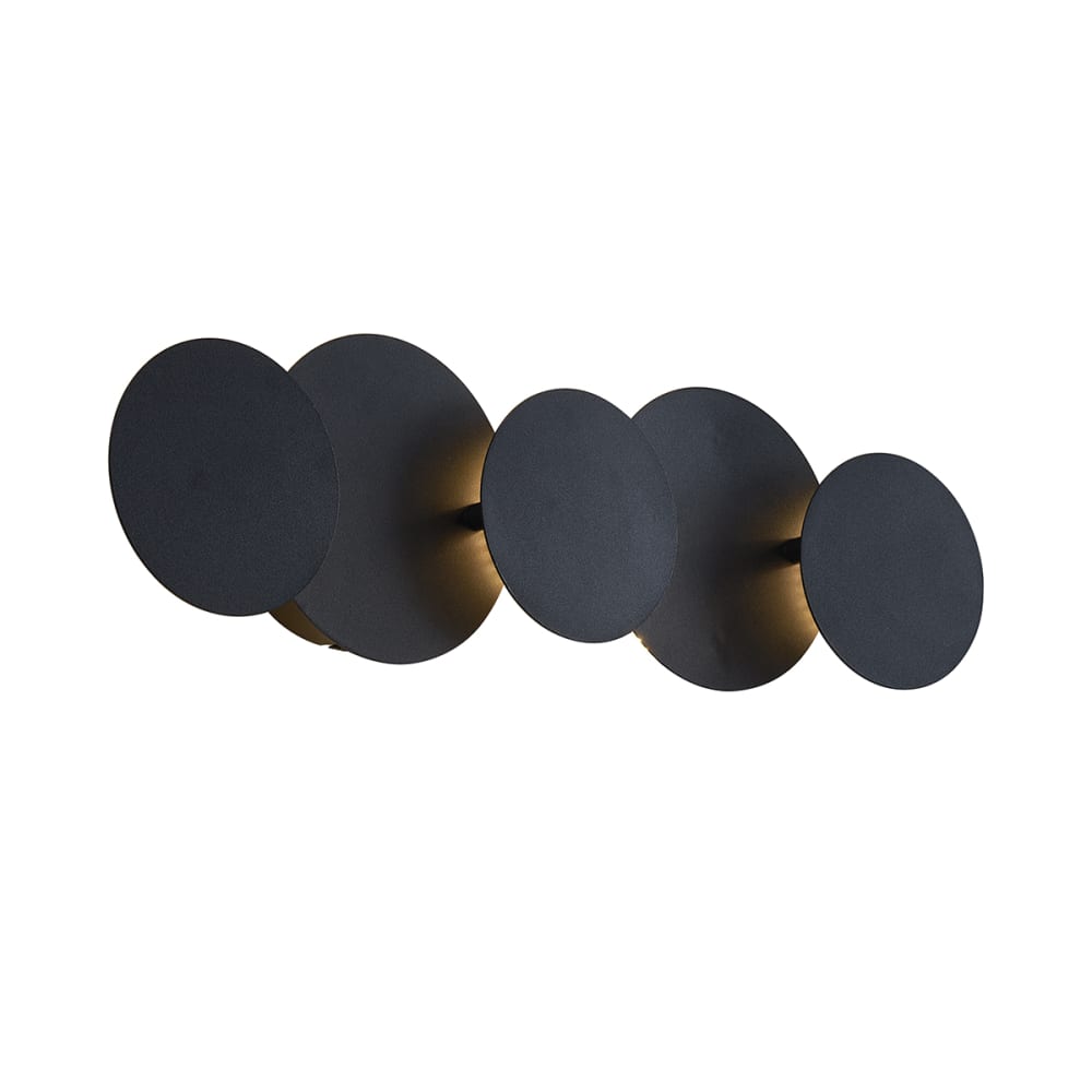 Applique moderne noire LED 5 lampes