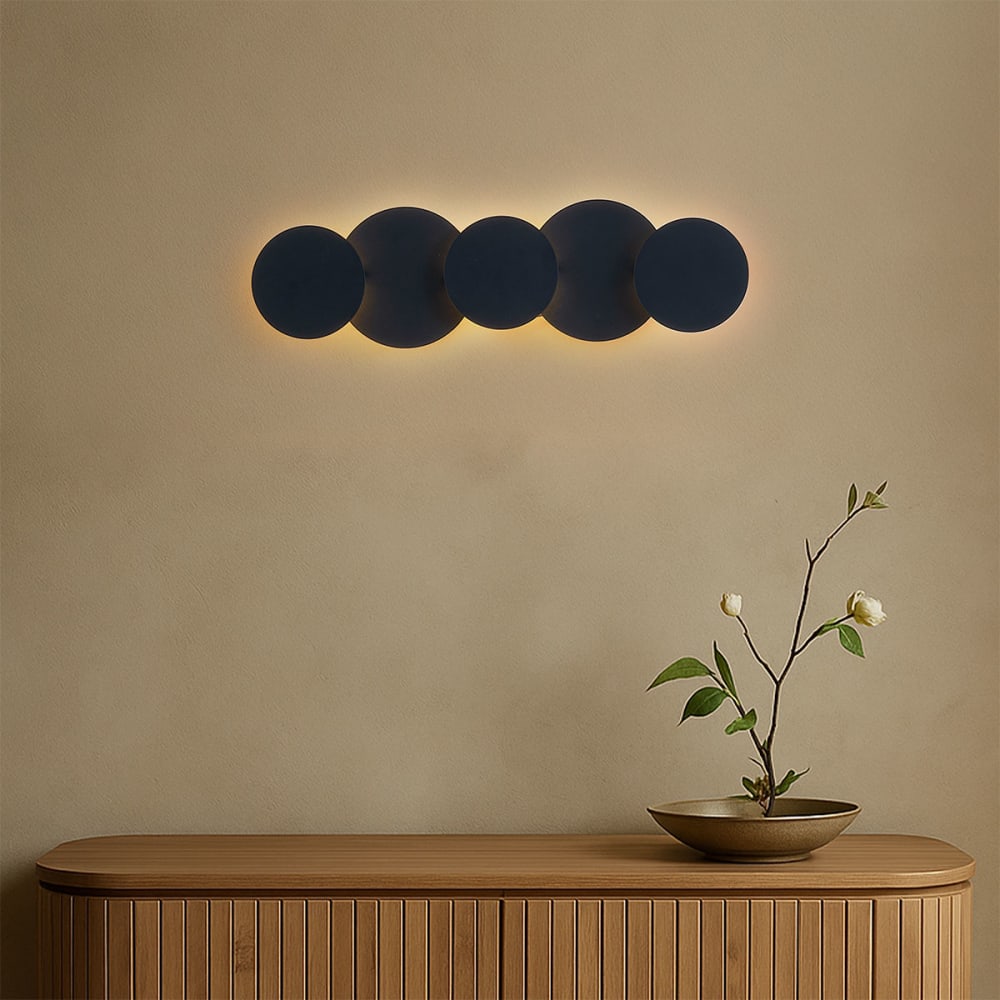 Moderne Wandleuchte Schwarz LED 3-Stufen 5-flammig - Maisons Du