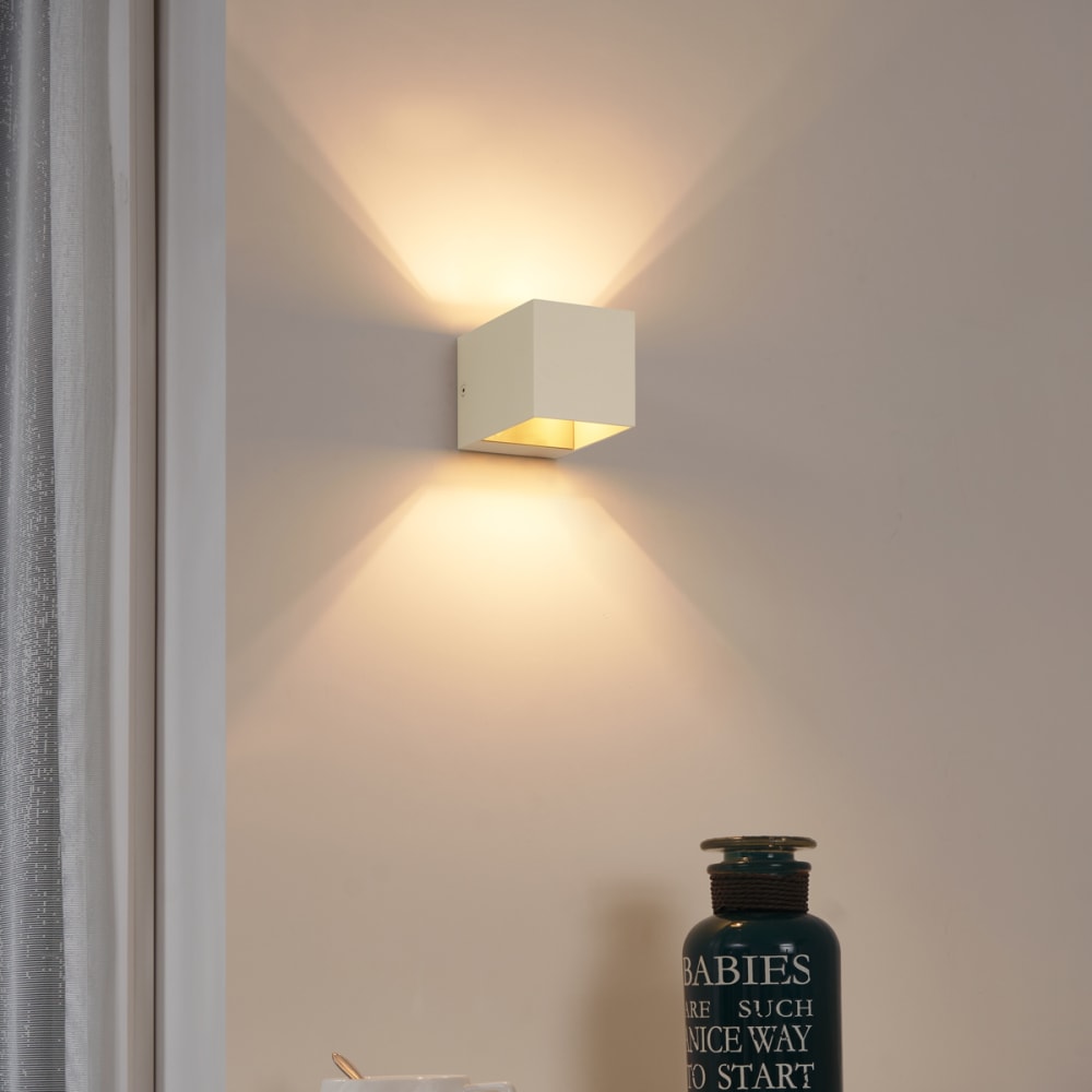 Applique murale moderne beige g9 carrée — vue 3