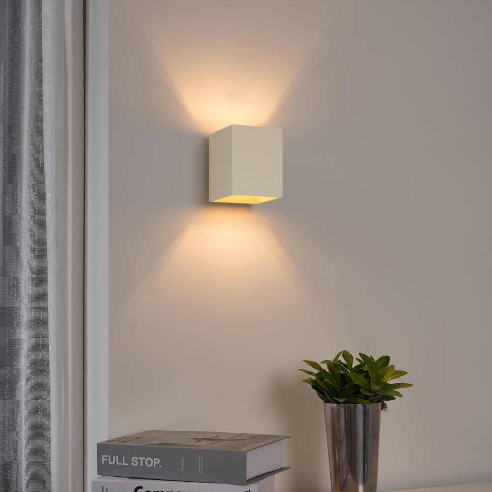 Applique murale moderne beige g9 carrée — vue 3
