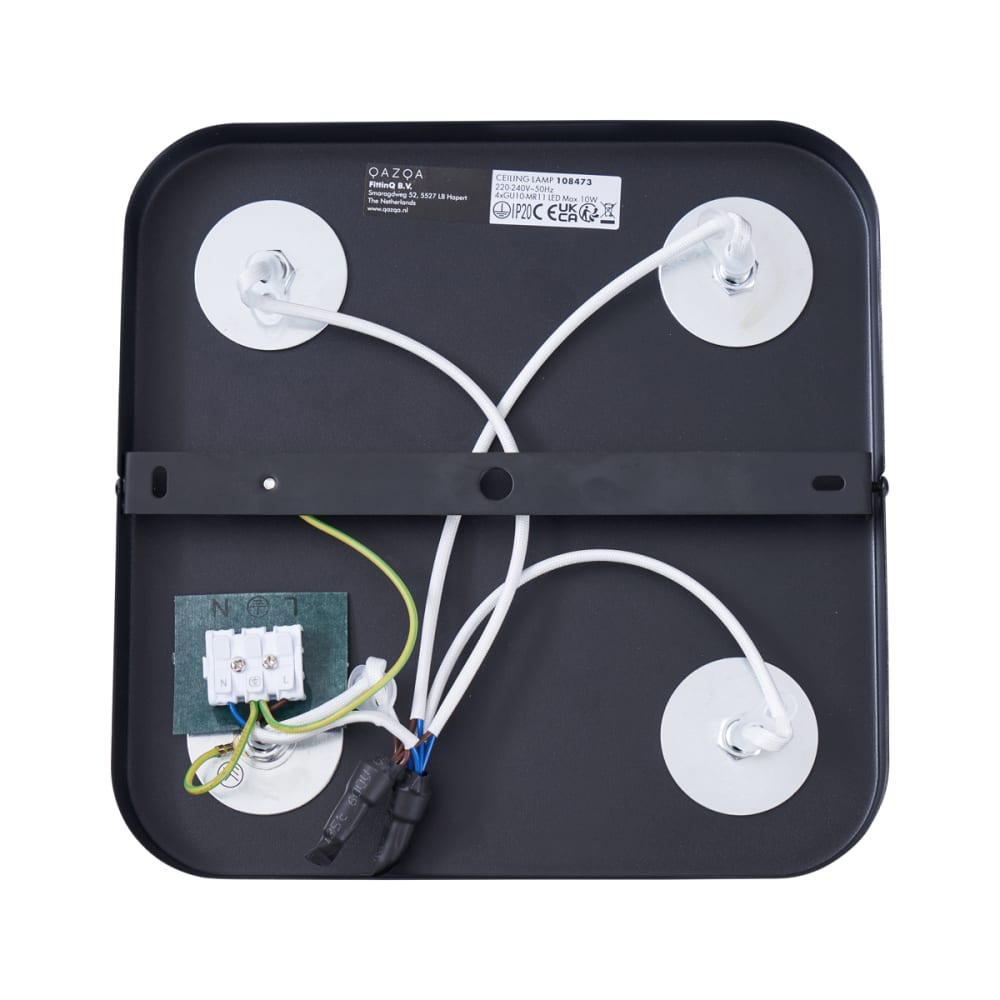 Spot plafond arrondi noir gu10 4 lampes — vue 4
