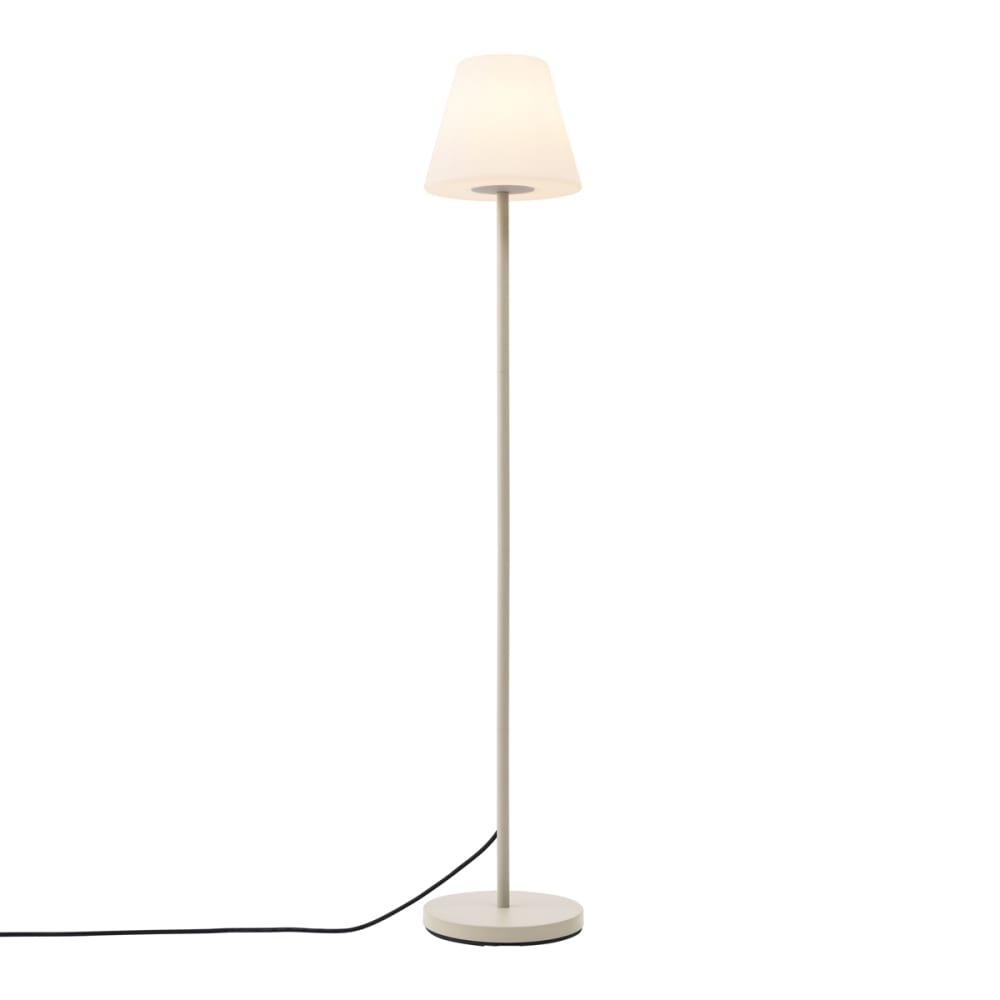 Lampadaire ext. beige abat-jour blanc IP65