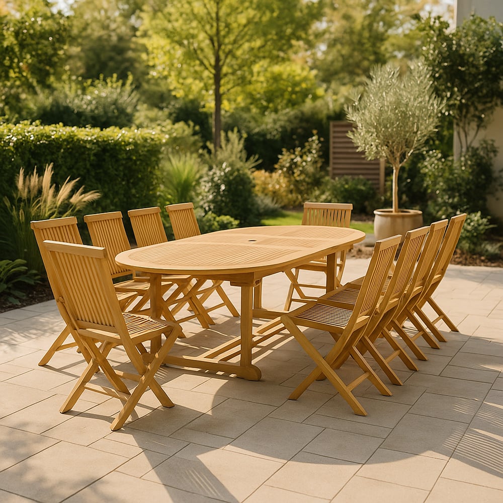 Table ovale + 10 chaises