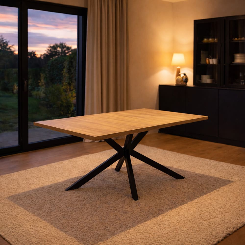 Concept Usine Ausziehbarer Tisch für 8 Personen mit Holzeffekt 200 cm style modern Braun Stahl