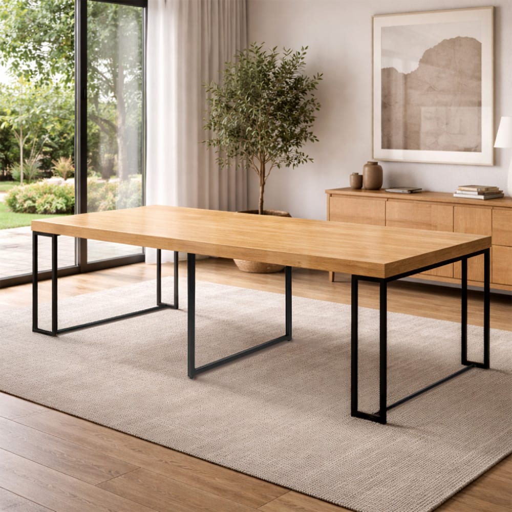 Concept Usine Ausziehbarer Tisch für 10–12 Personen mit Holzeffekt 300 cm style modern Braun Stahl