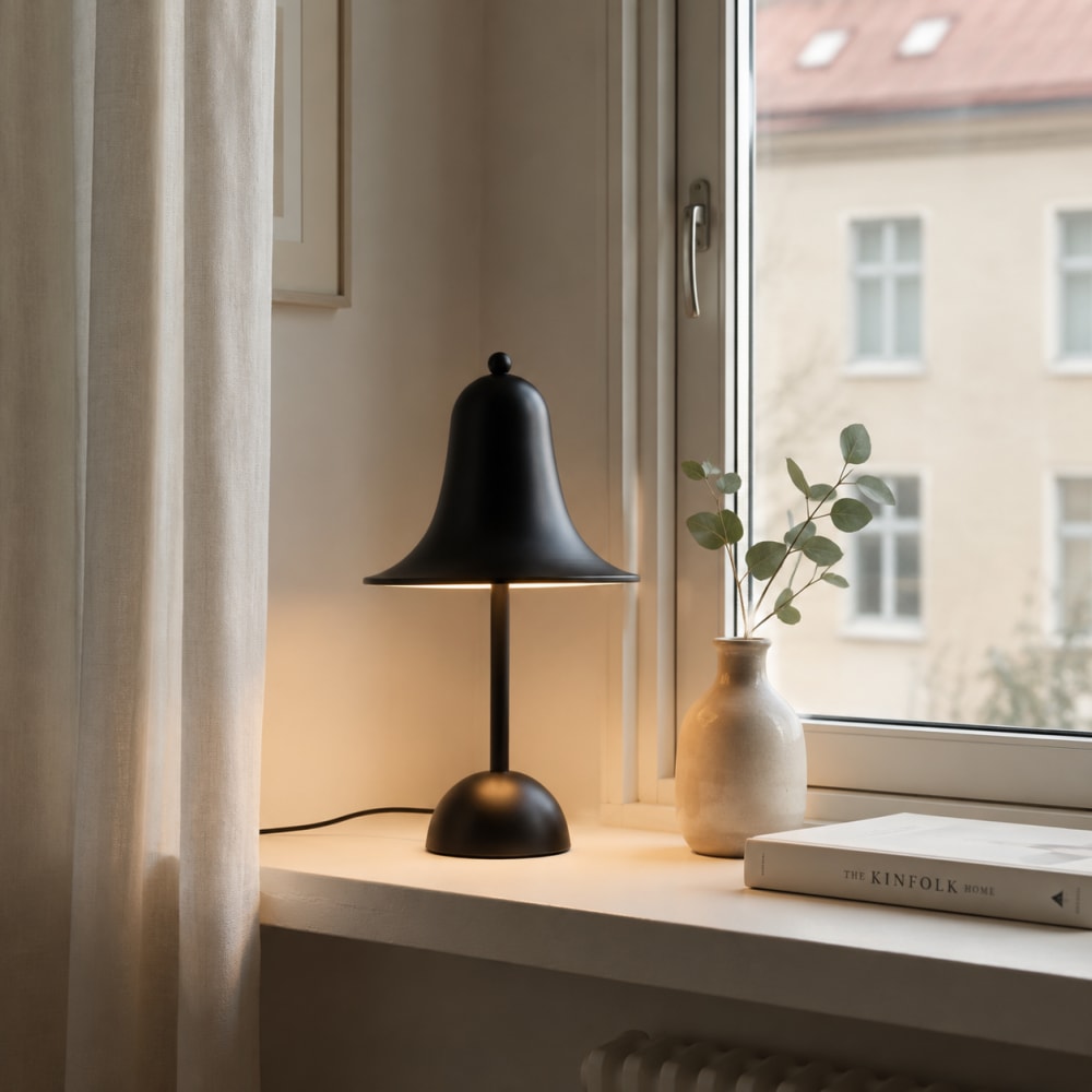 Lampe de table métal noir mat D.18cm H30cm — vue 4