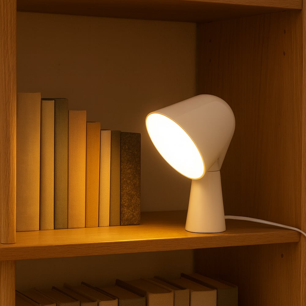 Lampe de table design moderne blanc E14 H20cm — vue 4