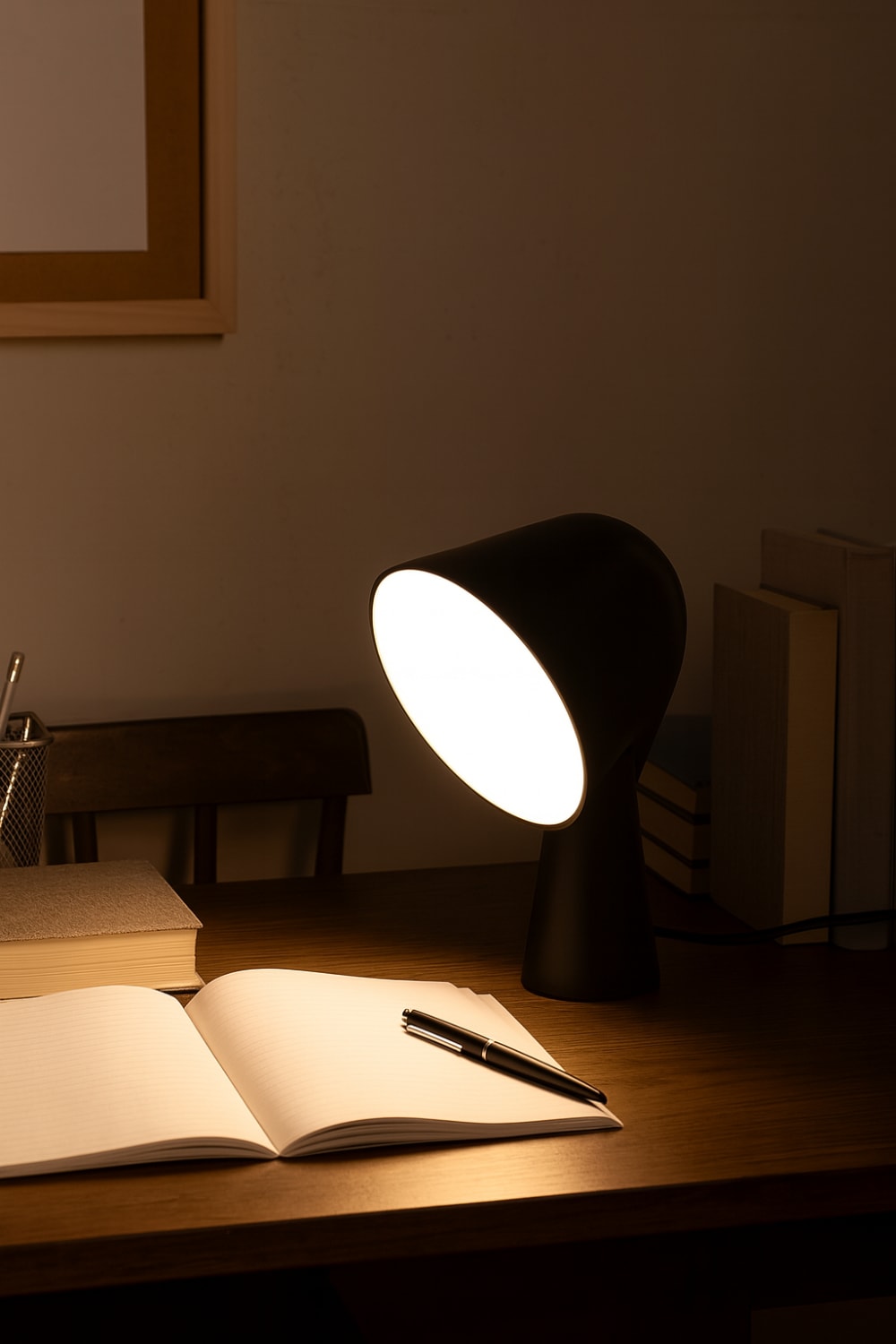 Lampe de table design moderne noir E14 H20cm — vue 3