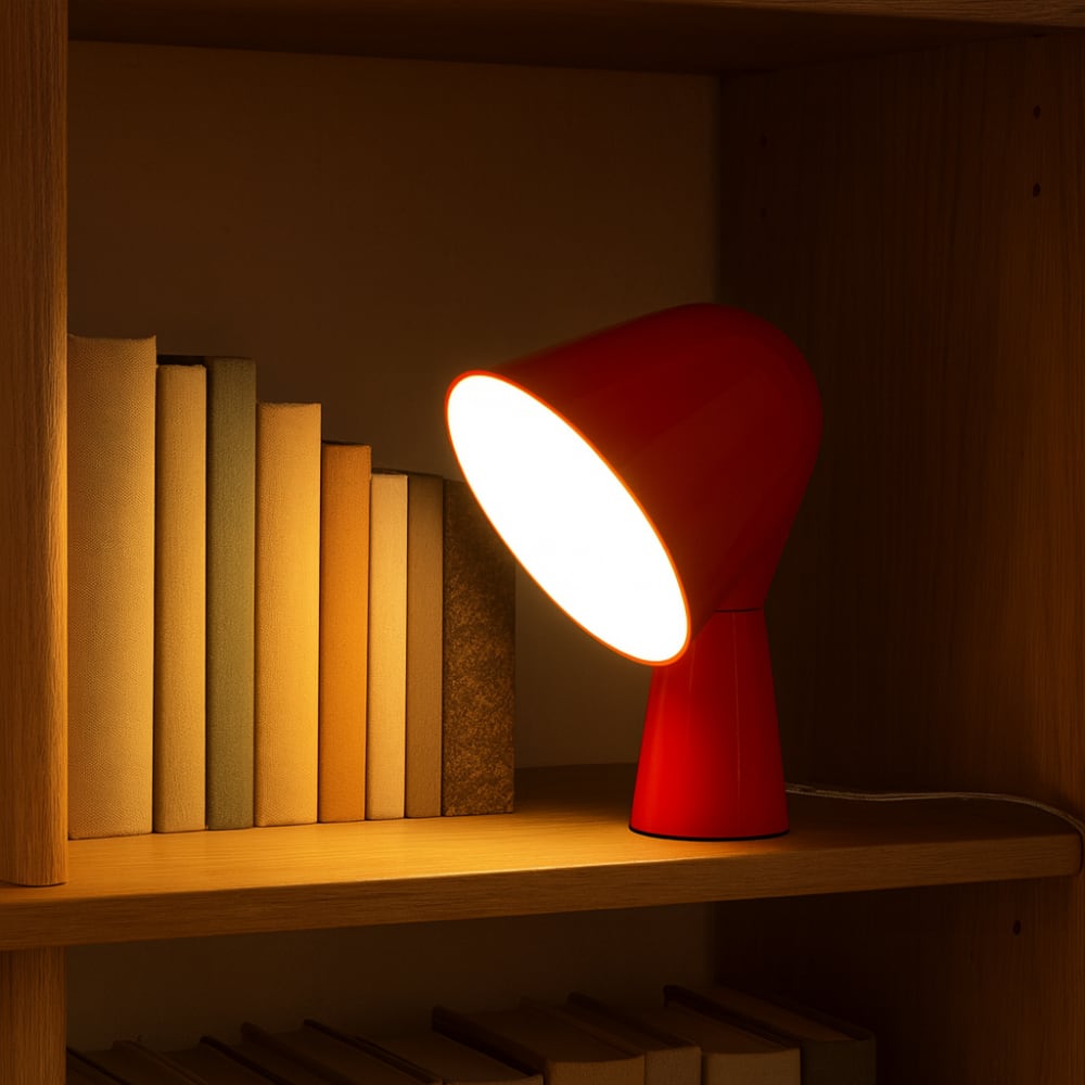 Lampe de table design moderne rouge E14 H20cm — vue 3