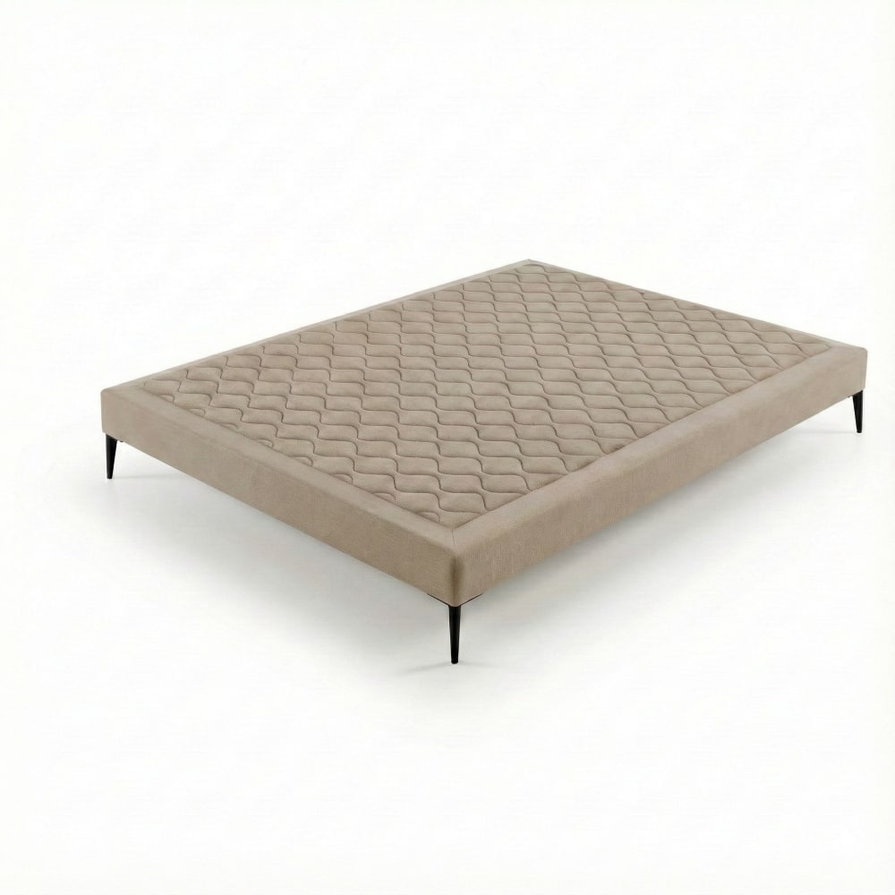 Base tapizada 90x200 cm beige, 29 cm de altura