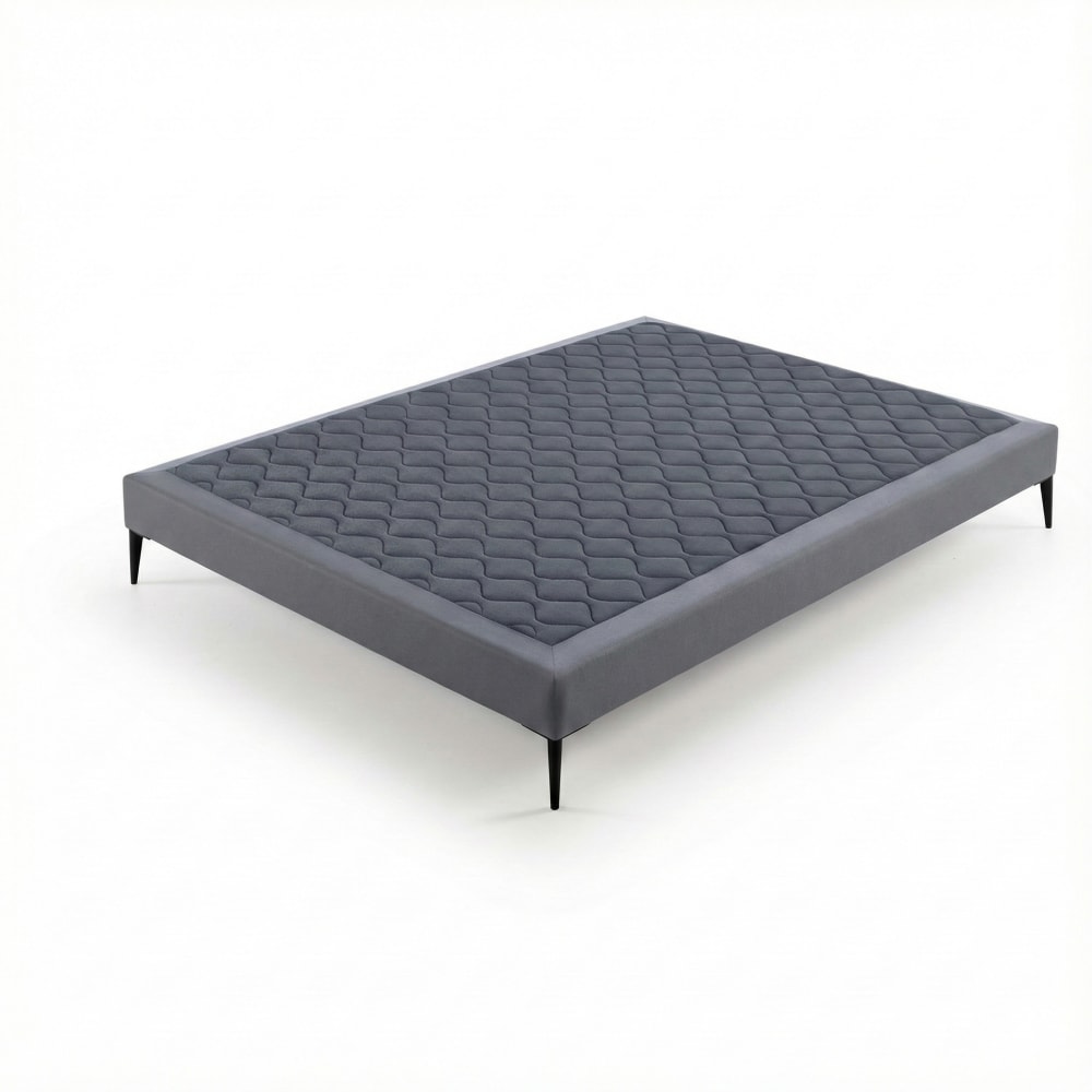 Base tapizada 135x200 cm gris, 29 cm de altura