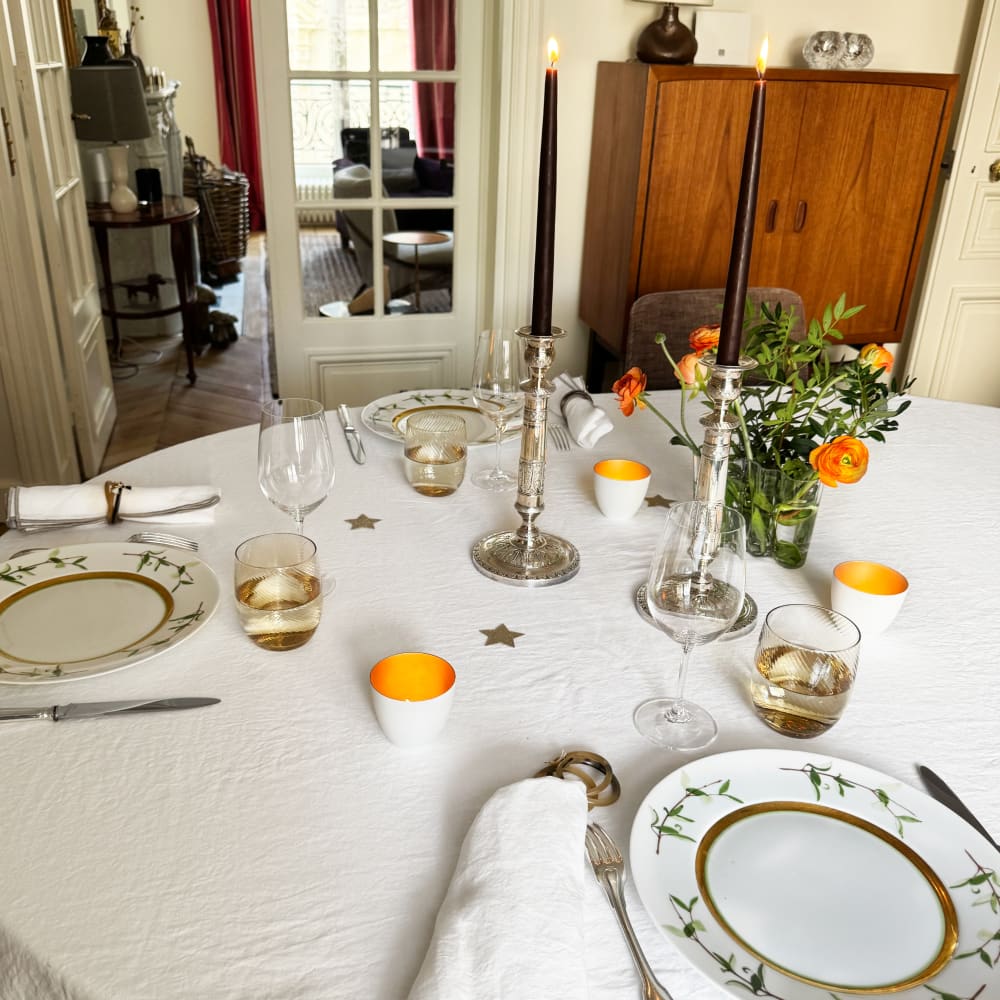 nappe en lin lavé blanc