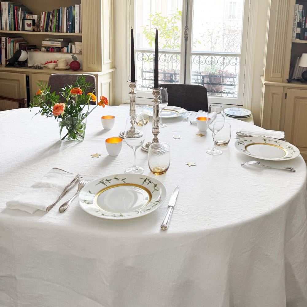 Nappe en lin lavé Blanc 170x250cm - Maisons du Monde