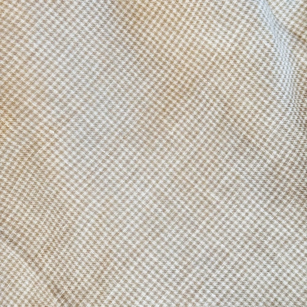 Rideau à œillets en pur lin lavé Pied de poule beige 150x280cm - Maisons du Monde