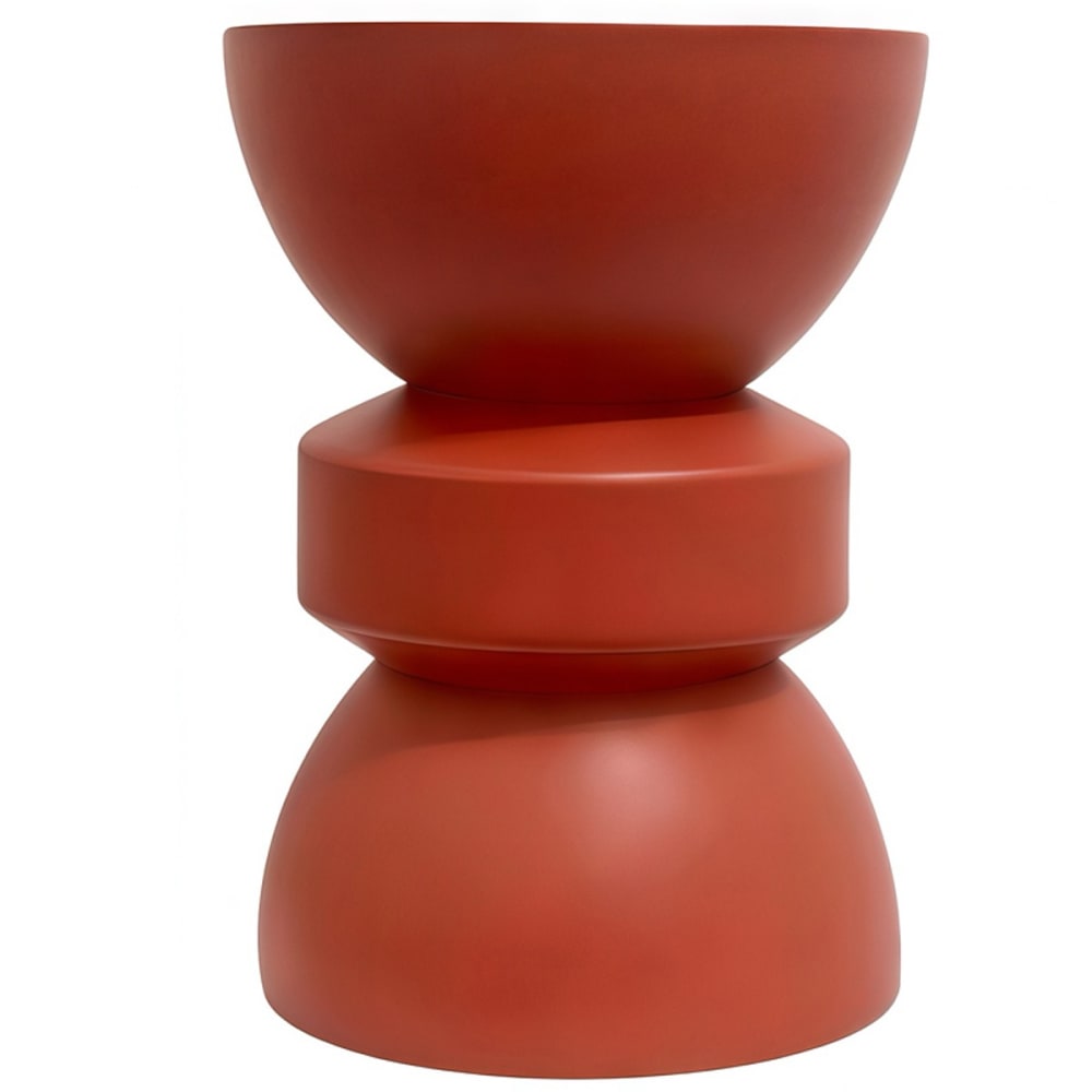 Bout de canapé en résine terracotta mat Ø32 cm