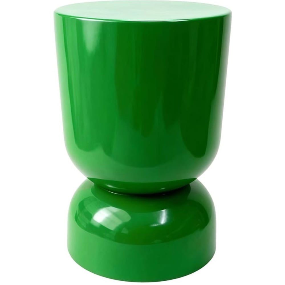 Bout de canapé en résine vert brillant Ø32 cm