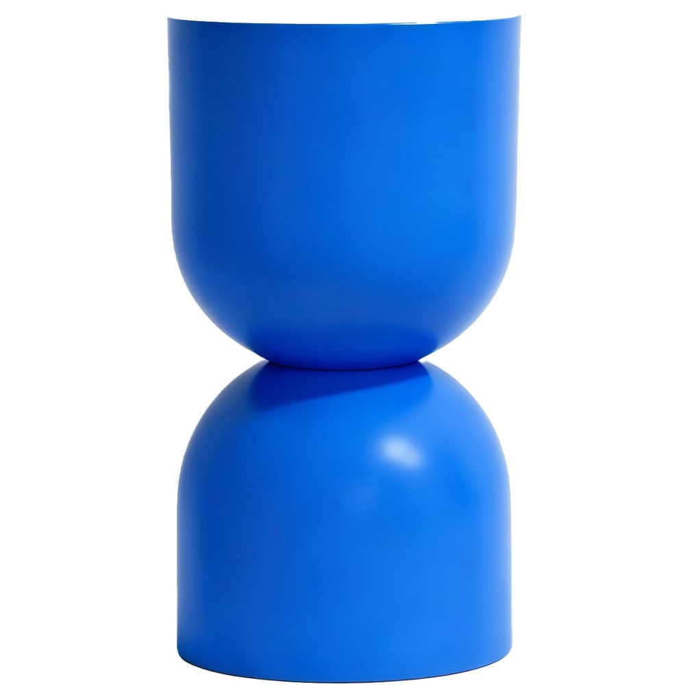 Bout de canapé en résine bleu mat Ø25 cm