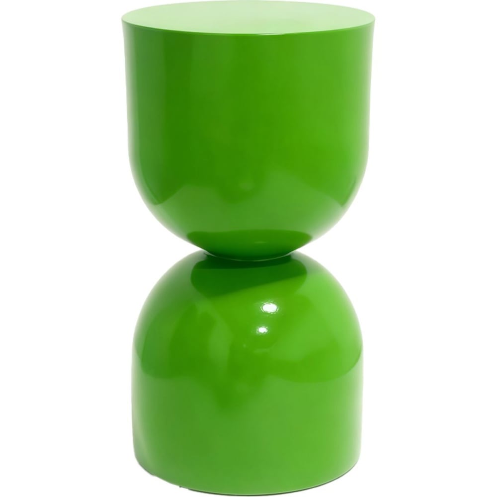 Bout de canapé en résine vert brillant Ø25 cm