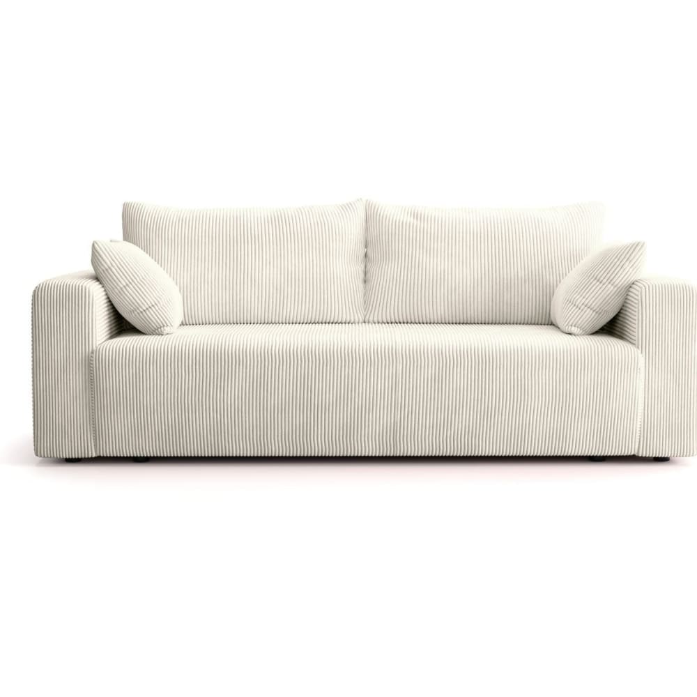 Canapé convertible 3 places en velours côtelé beige