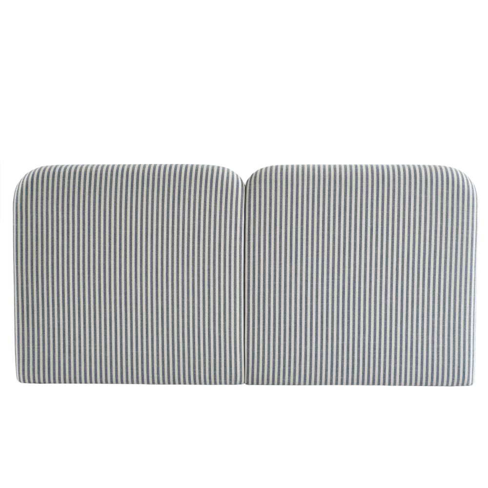 Tête de lit tissu lin rayé blanc et bleu 160cm